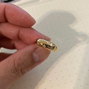 Rose Gold plated Dome ring with star accents